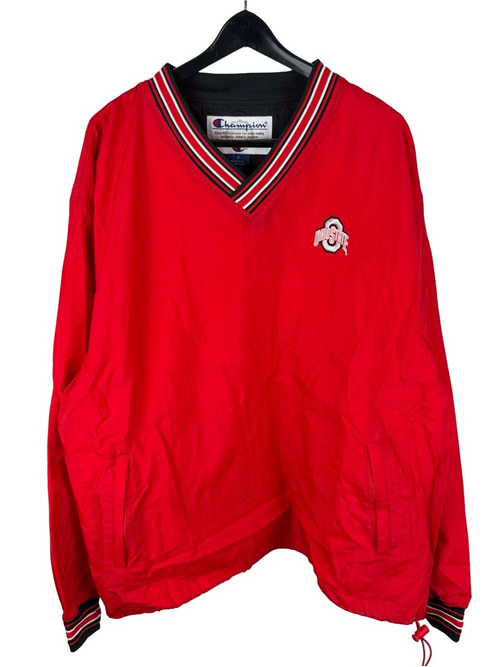 Vintage 90s Champion Ohio State Buckeyes Windbreaker Red Jacket Size XL